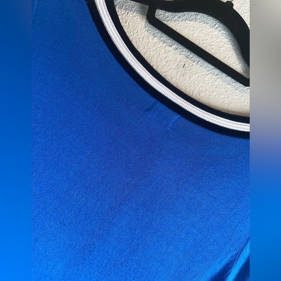 Worthington~Sporty~Dark Sky Blue~Striped Detail~Rayon~Knit Sweater~
Size M - Picture 12 of 13